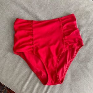 NEW! NWOT Aerie Red High-waisted bathing suit bottoms swim